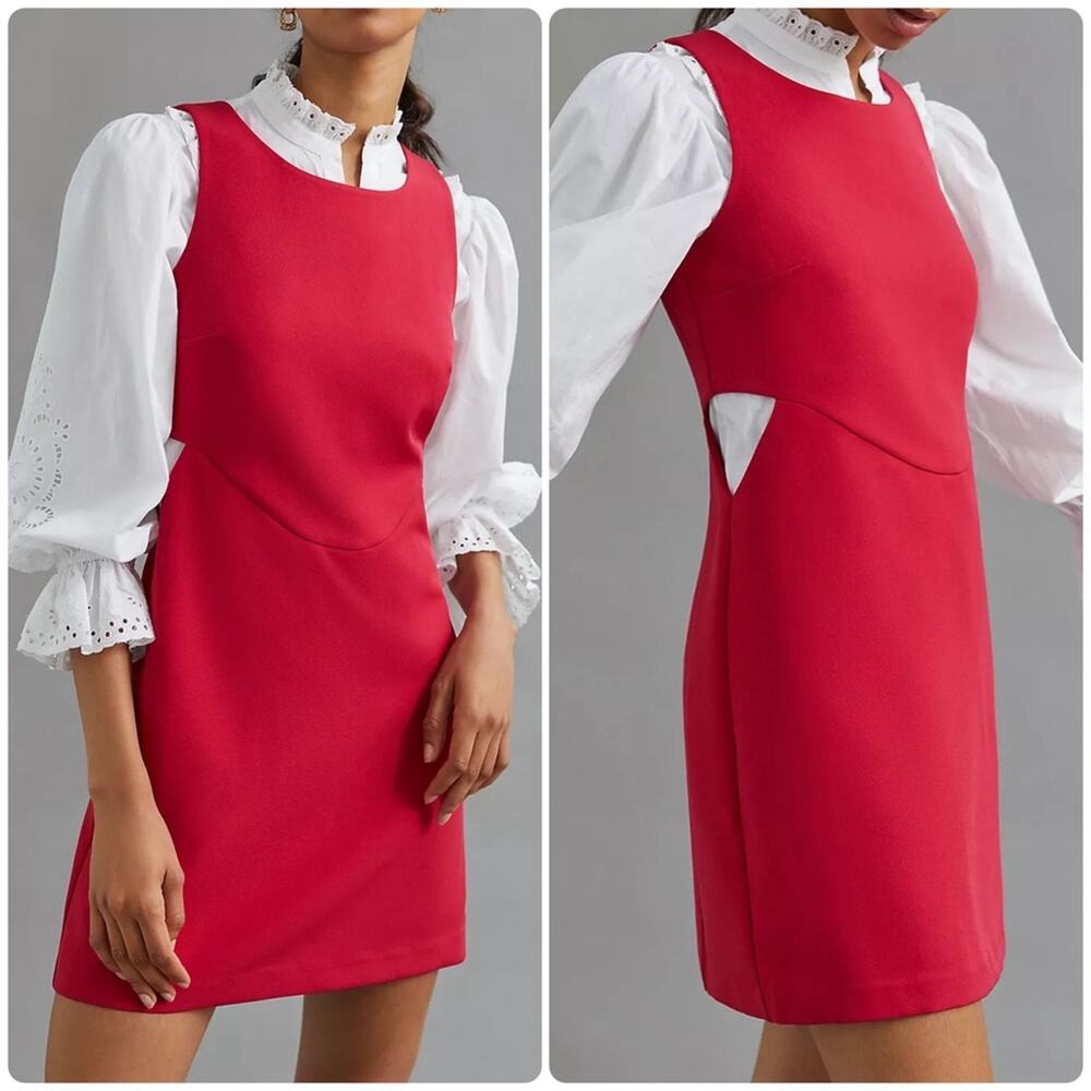 Anthropologie MARE MARE Cut-out Shift Dress Red